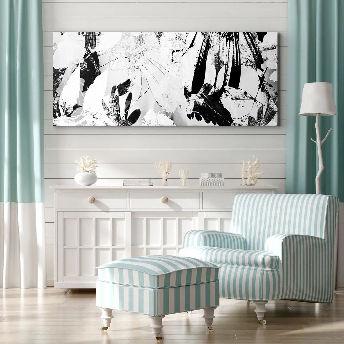 Impression sur toile - Image sur toile - Automne en négatif - 90x30 cm