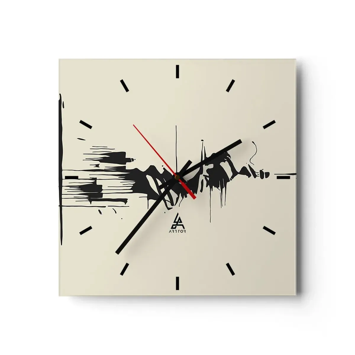 Horloge murale - Pendule murale - Abstraction hâtive - 40x40 cm