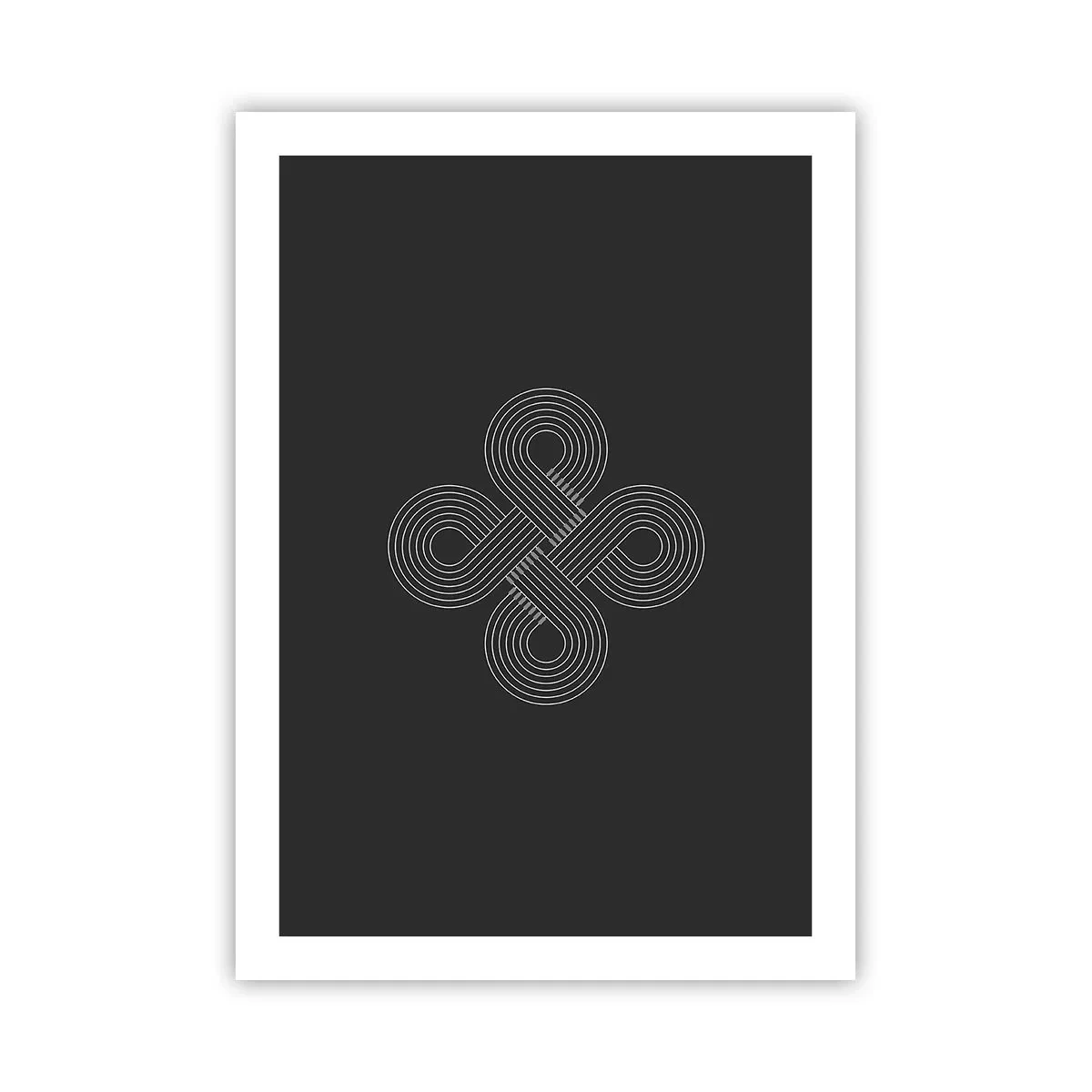 Affiche - Poster - Symbole géométrique sur fond noir - 50x70cm - Dans l'âme celtique - Décoration murale moderne pour le salon et la chambre ARTTOR
