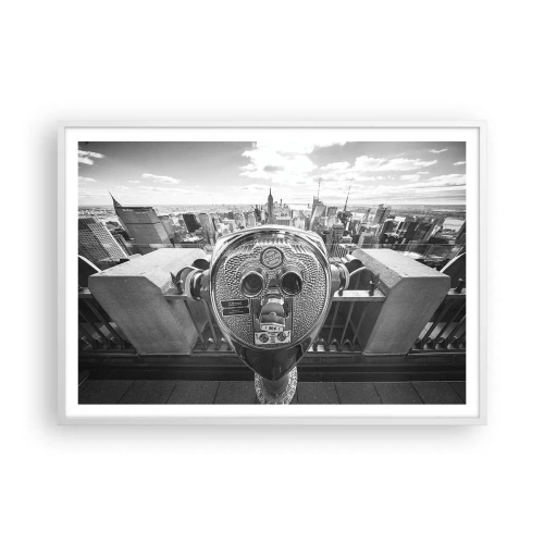 Affiche dans un cadre blanc - Poster - Ville sur les villes - 100x70 cm