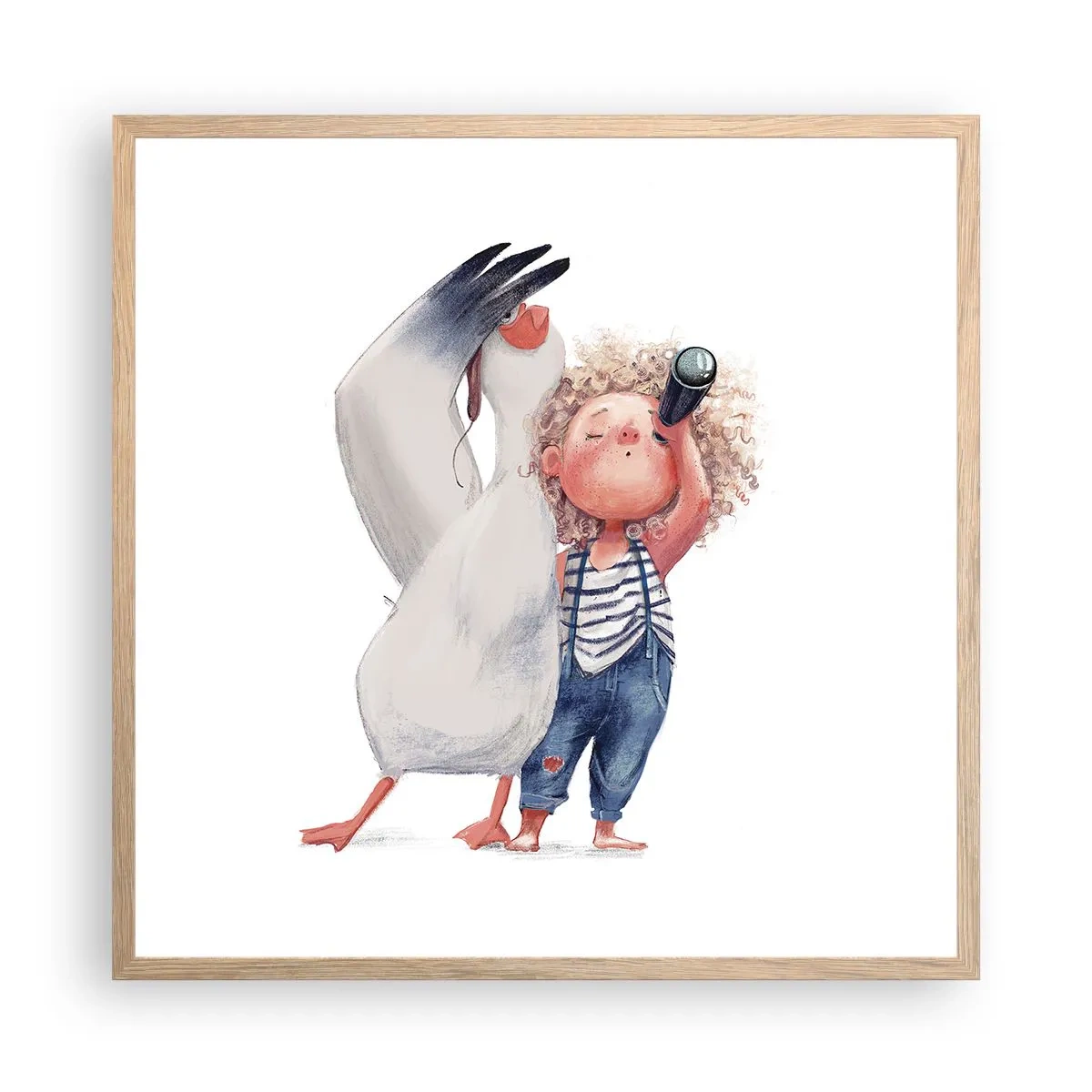 Affiche dans un chêne clair - Poster - Plan de grand voyage - 60x60 cm