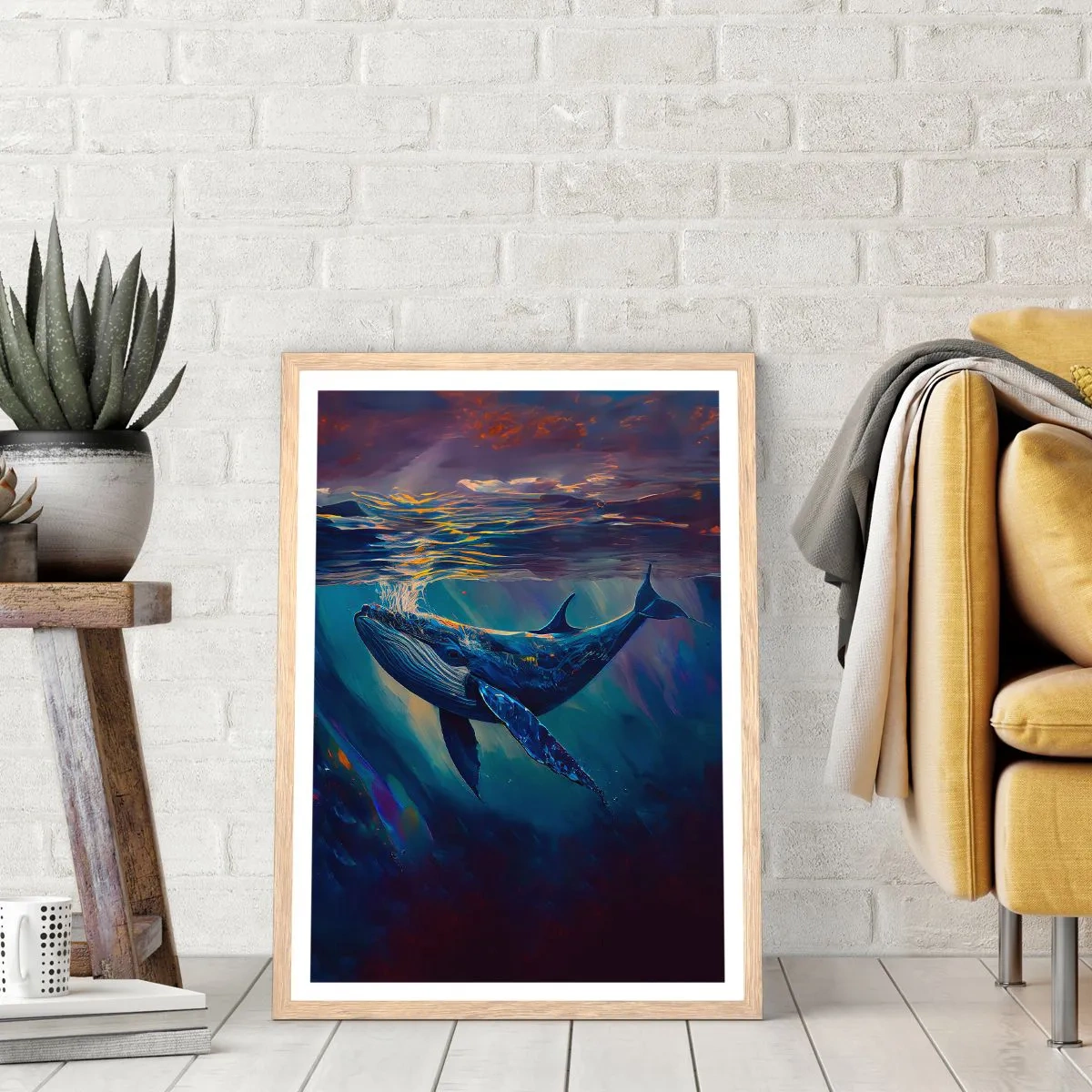 Affiche dans un chêne clair - Poster - Bienvenue dans mon monde - 40x50 cm