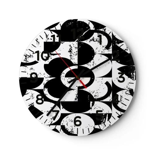 Horloge murale - Pendule murale - Le blanc est blanc et le noir est noir - 40x40 cm