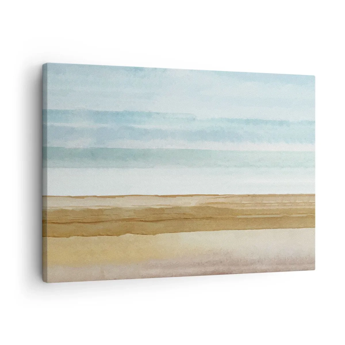 Impression sur toile - Image sur toile - Paysage de plage abstrait aux tons pastel - 70x50cm - Réconfort - Décoration murale moderne pour le salon et la chambre ARTTOR