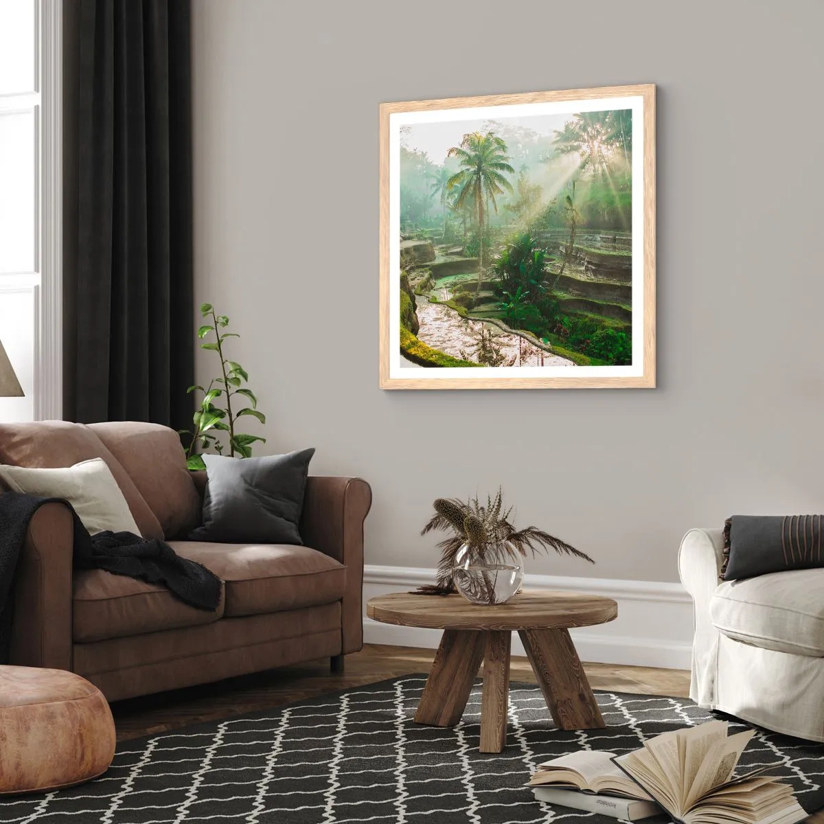 Affiche dans un chêne clair - Poster - Grandir au soleil - 50x50 cm