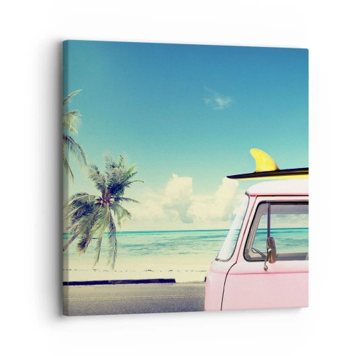 Impression sur toile - Image sur toile - Il est temps de commencer les vacances - 30x30 cm