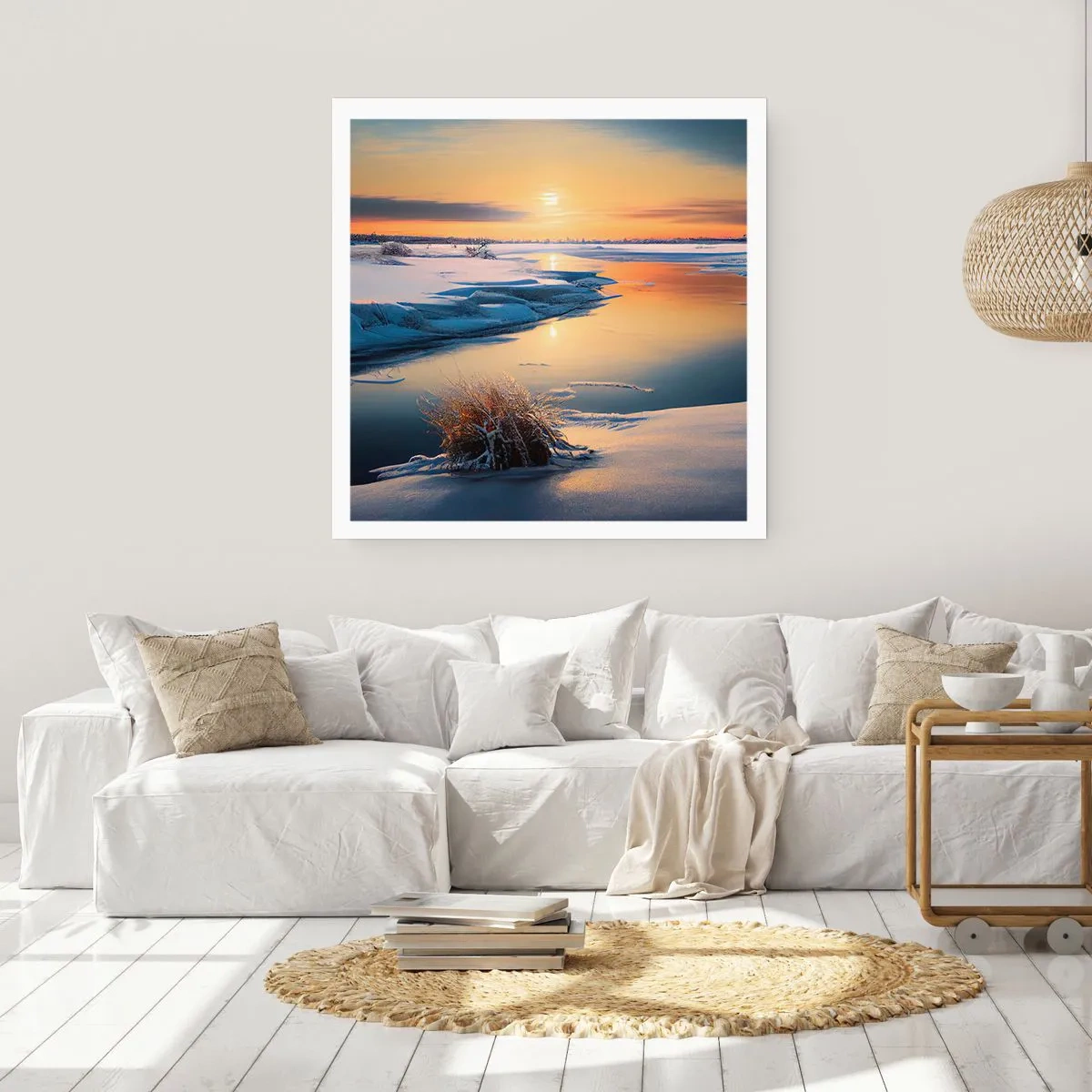 Affiche - Poster - Coucher de soleil d'hiver - 60x60 cm