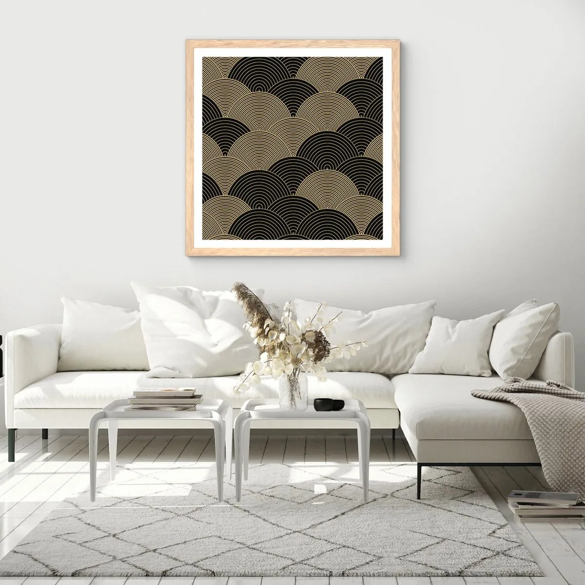Affiche dans un chêne clair - Poster - Unité dans la multiplicité - 40x40 cm