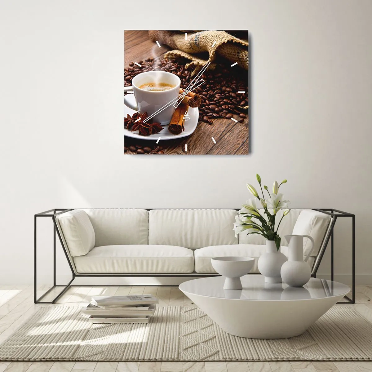 Horloge murale - Pendule murale - Saveur et arôme épicés - 30x30 cm