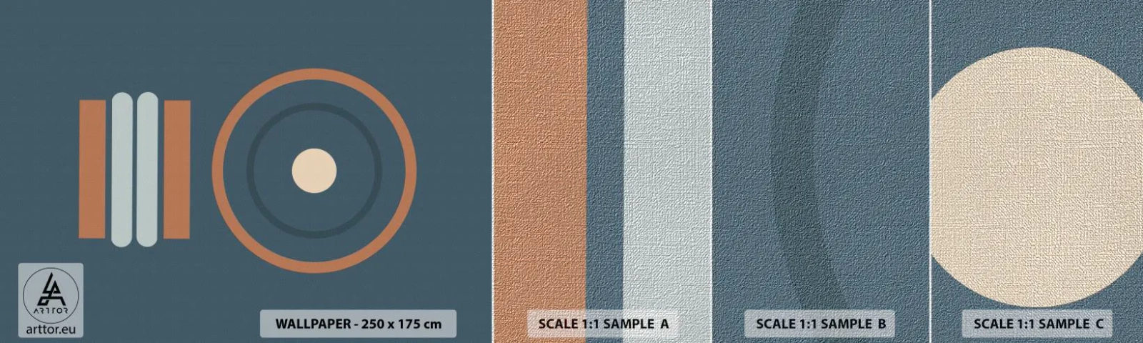 Échantillon de Papier Peint Premium Canvas - Essence des choses - Abstraction, Morceau, Graphique - 100x30 cm