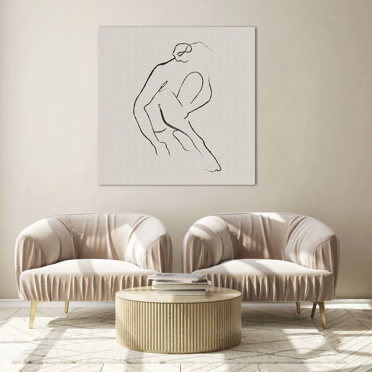 Impression sur verre - Image sur verre - Croquis intime - 60x60 cm