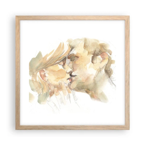 Affiche dans un chêne clair - Poster - A moitié trouvé ? - 40x40 cm