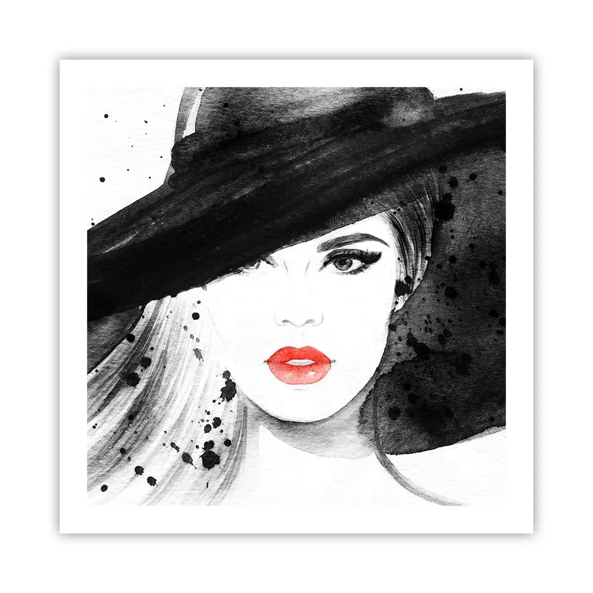 Affiche - Poster - Dame en noir - 60x60 cm