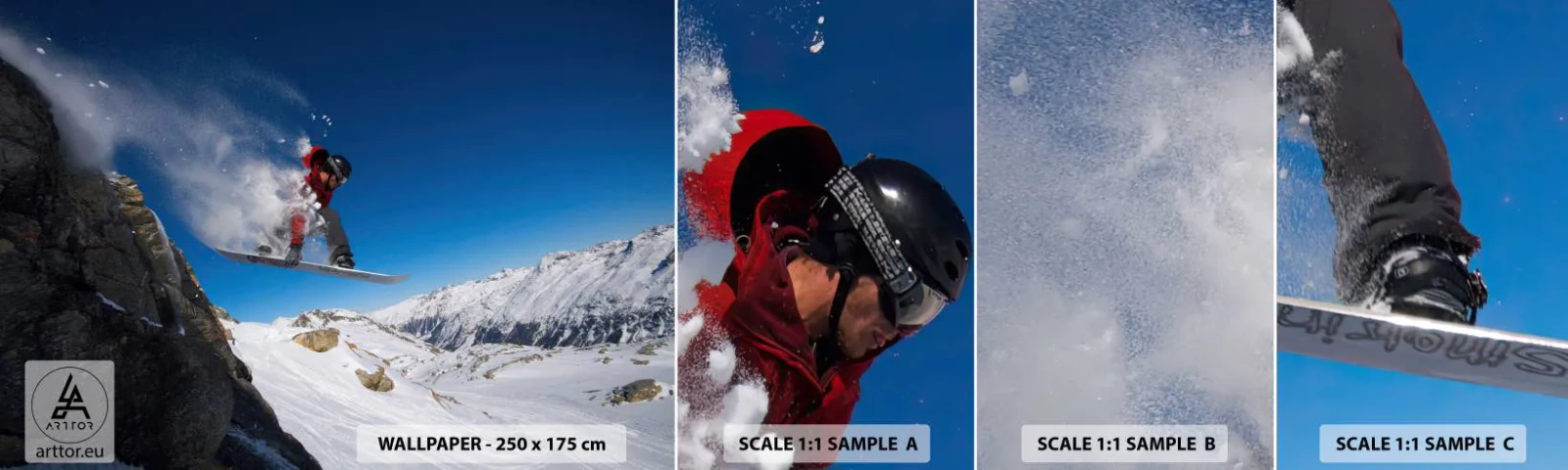 Échantillon De Papier Peint Standard Eco - Et tu es devenu une partie de l'espace - Paysage, Planche a neige, sport - 100x30 cm