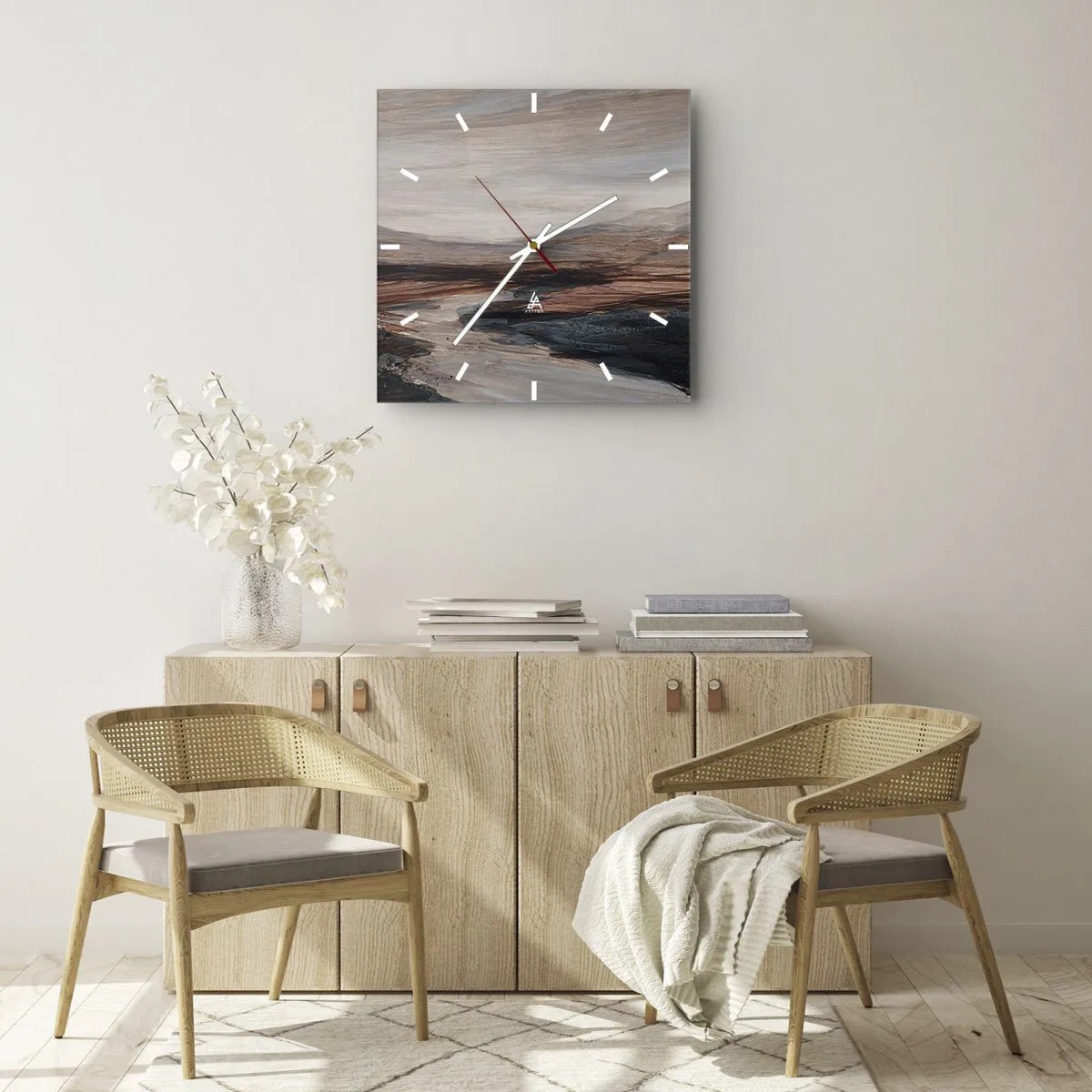 Horloge murale - Pendule murale - Une vallée tranquille - 40x40 cm