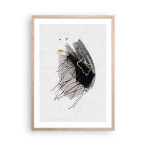 Affiche dans un chêne clair - Poster - En noir et en or - 50x70 cm