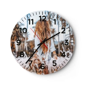 Horloge murale - Pendule murale - Né de peluches d'herbe - 30x30 cm