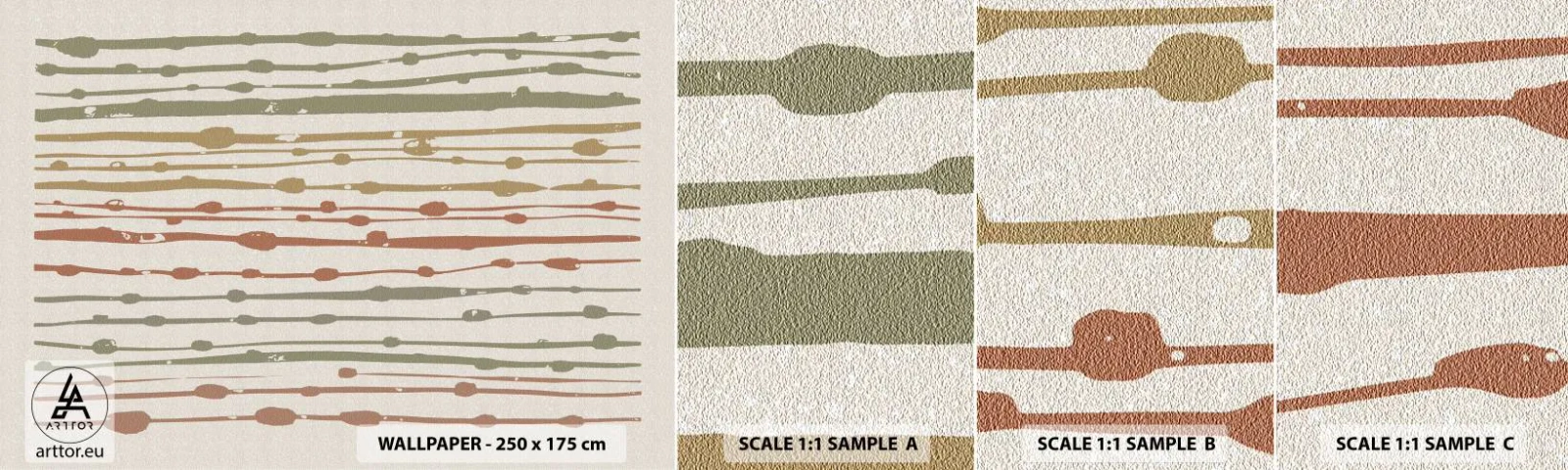 Échantillon De Papier Peint Standard Eco - Notation musicale des couleurs - Minimalisme, Pastel, Morceau - 100x30 cm