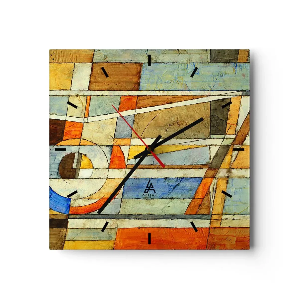 Horloge murale - Pendule murale - Cubisme sur le chantier - 40x40 cm