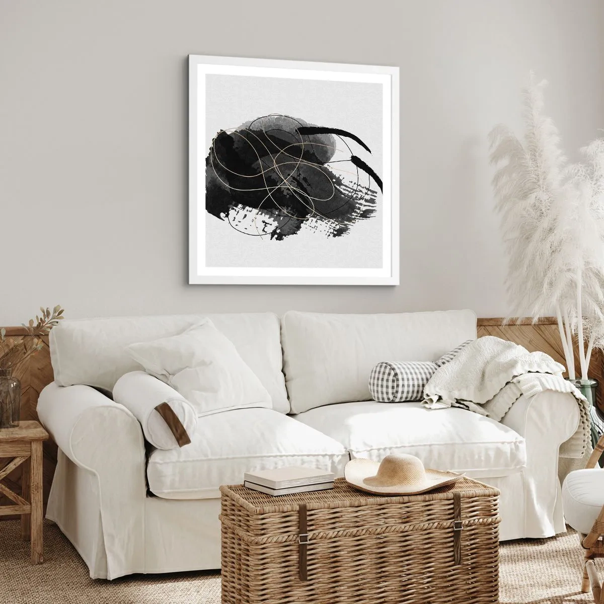 Affiche dans un cadre blanc - Poster - Fait de noir - 40x40 cm