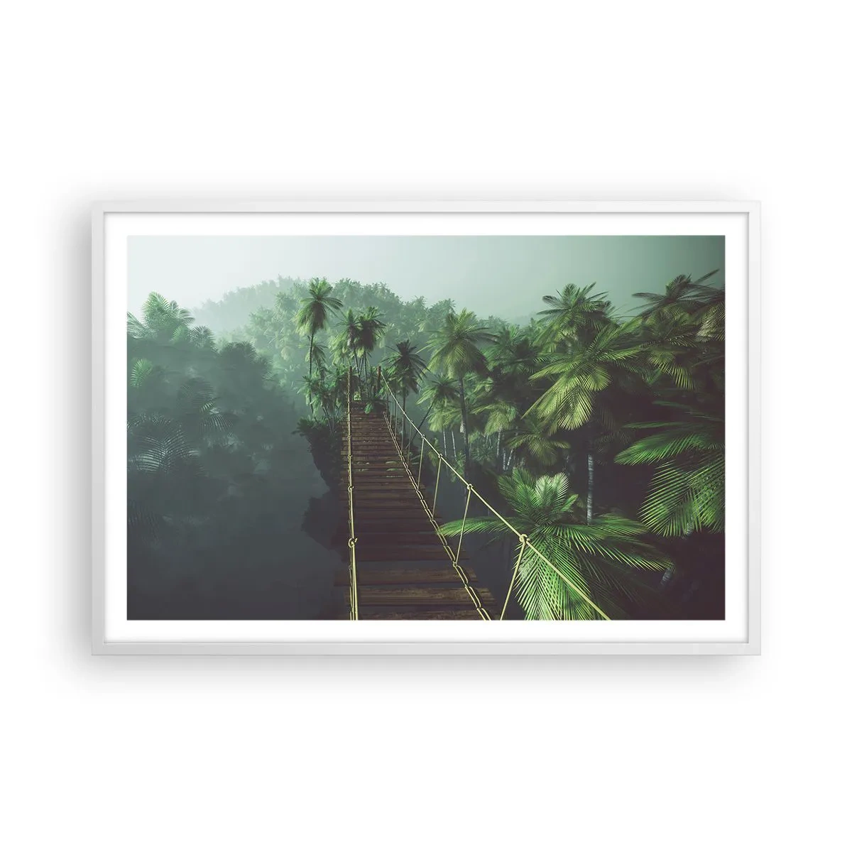 Affiche dans un cadre blanc - Poster - Au fil de la verdure - 91x61 cm