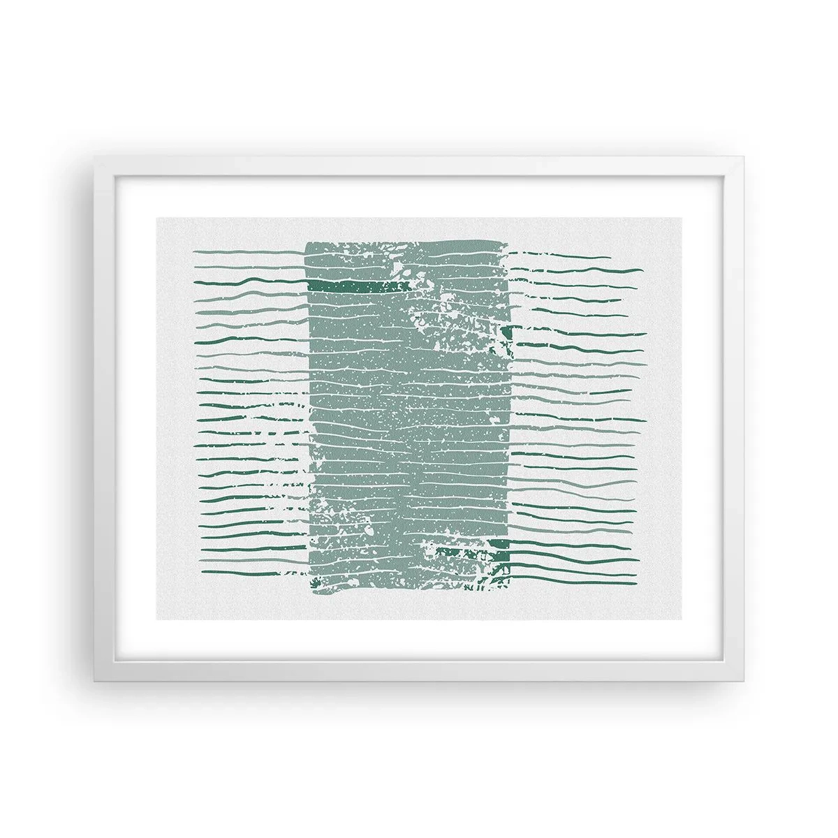 Affiche dans un cadre blanc - Poster - Abstraction de la mer - 50x40 cm
