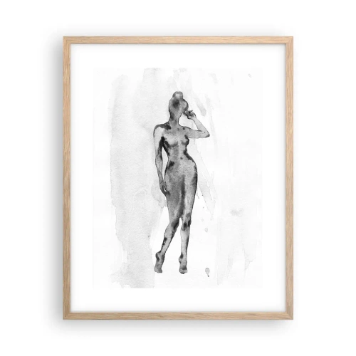 Affiche dans un chêne clair - Poster - Etude de l'idéal de la féminité - 40x50 cm