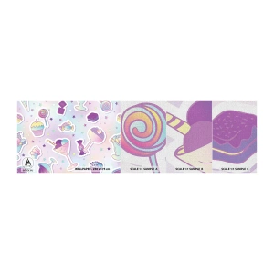 Échantillon de Papier Peint Premium Canvas - Pour que tous les jours soit un anniversaire  - Pour les enfants, Bonbons, Sucette - 100x30 cm