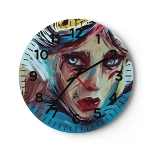 Horloge murale - Pendule murale - Guerrière errante - 40x40 cm