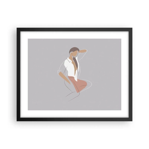 Affiche dans un cadre noir - Poster - Contour gracieux - 50x40 cm