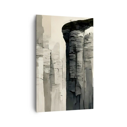 Impression sur toile - Image sur toile - Colonnes historiques dans un cadre monochrome atmosphérique - 80x120cm - La majesté de l'Antiquité - Décoration murale moderne pour le salon et la chambre ARTTOR