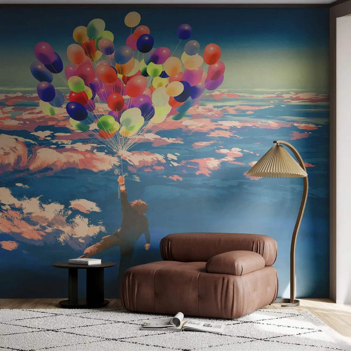Papier Peint Autocollant Deluxe Sticker - Un rêve d'enfant devenu réalité - Pour les enfants, Ballons colorés, Abstraction - 250x175 cm