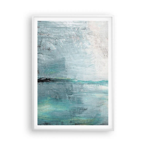 Affiche dans un cadre blanc - Poster - Horizontalement en bleu - 70x100 cm