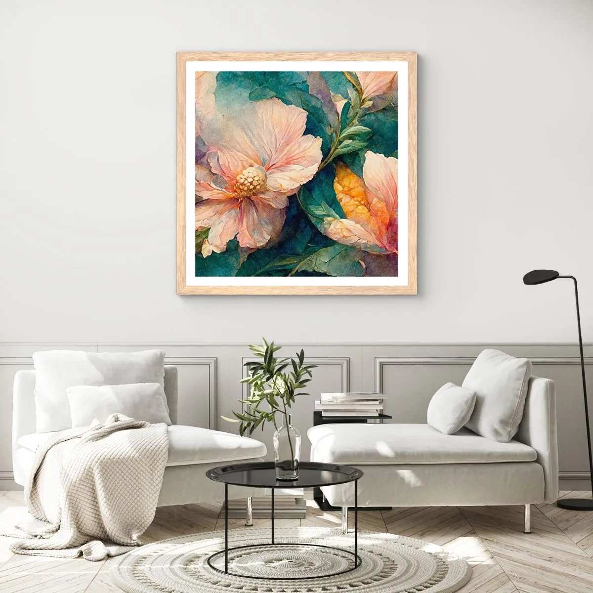 Affiche dans un chêne clair - Poster - Uniquement de la subtilité - 50x50 cm