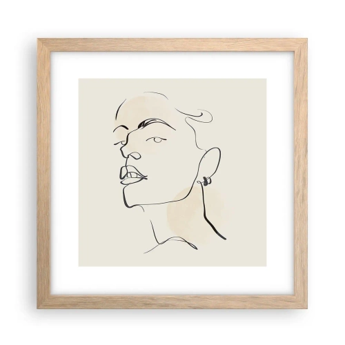 Affiche dans un chêne clair - Poster - Regard fier - 30x30 cm