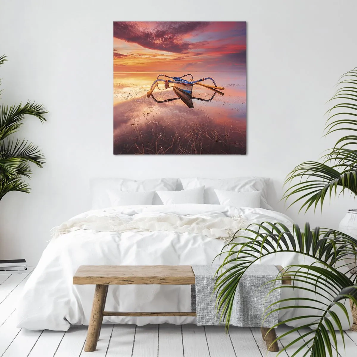 Impression sur toile - Image sur toile - Le calme d'une soirée tropicale - 70x70 cm