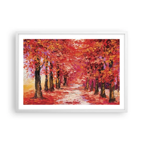 Affiche dans un cadre blanc - Poster - Impression d'automne - 70x50 cm