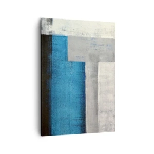 Impression sur toile - Image sur toile - Une composition abstraite avec des nuances de bleu, de gris et de blanc. - 50x70cm - Une composition poétique de gris et de bleu - Décoration murale moderne pour le salon et la chambre ARTTOR