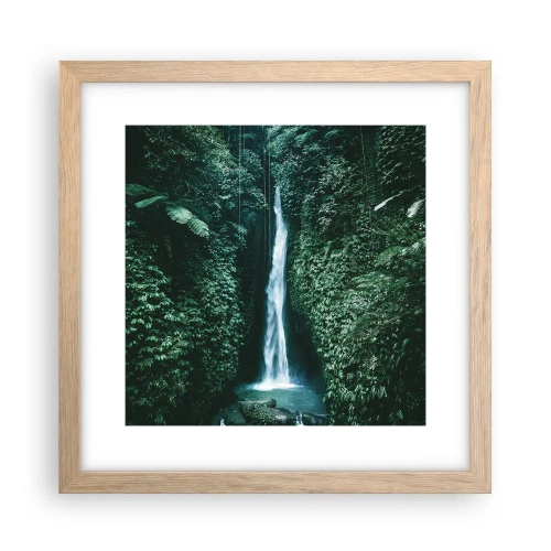 Affiche dans un chêne clair - Poster - Fontaine tropicale - 30x30 cm