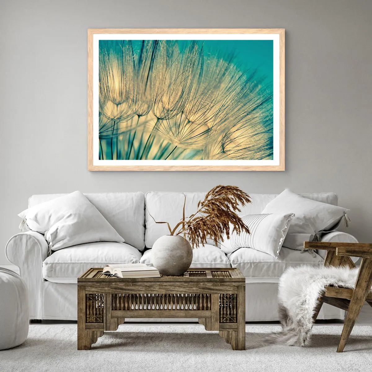 Affiche dans un chêne clair - Poster - En attente du vent - 70x50 cm