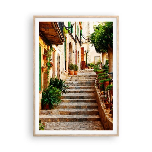 Affiche dans un chêne clair - Poster - Le charme des vacances espagnoles - 70x100 cm