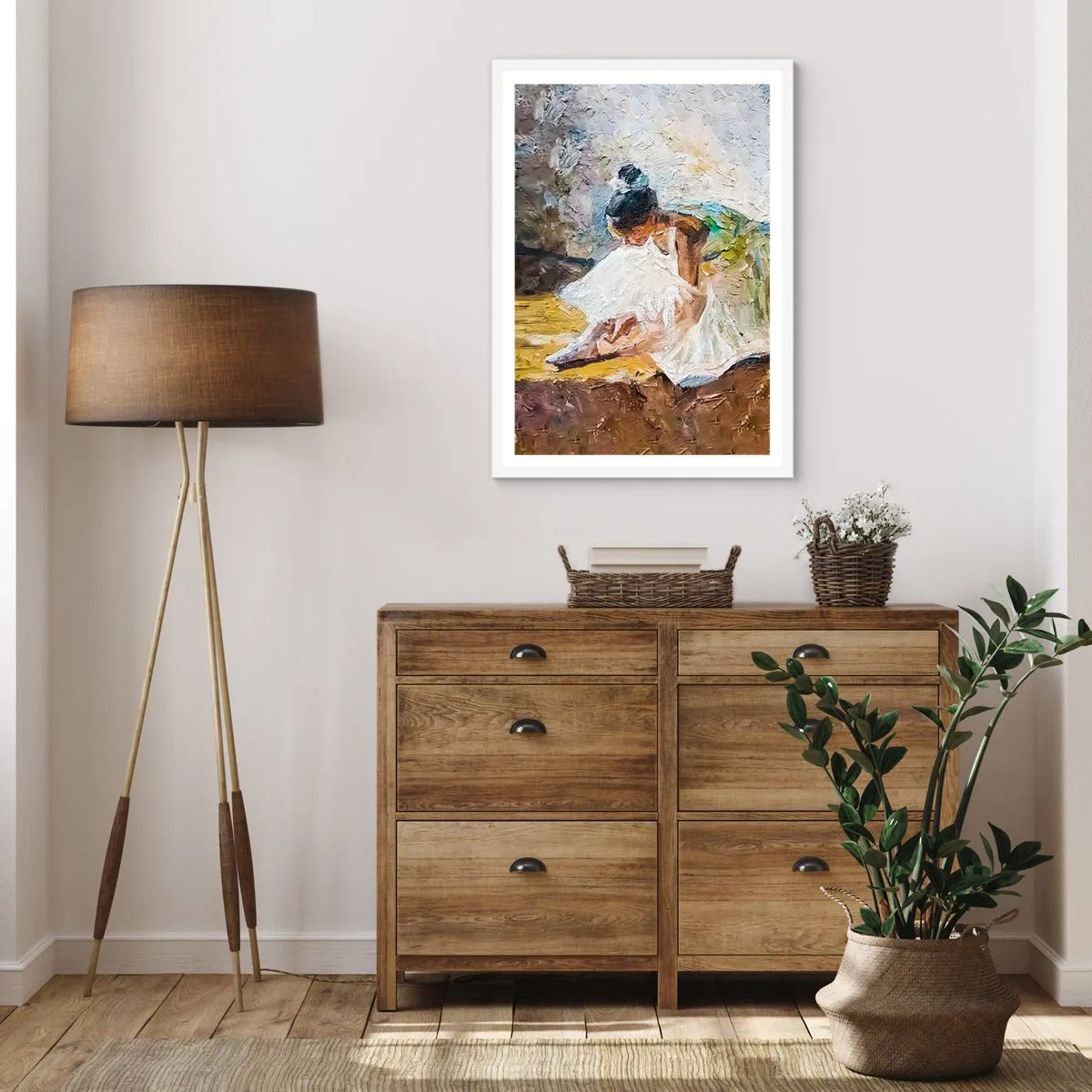 Affiche dans un cadre blanc - Poster - D'après un tableau de Degas - 30x40 cm