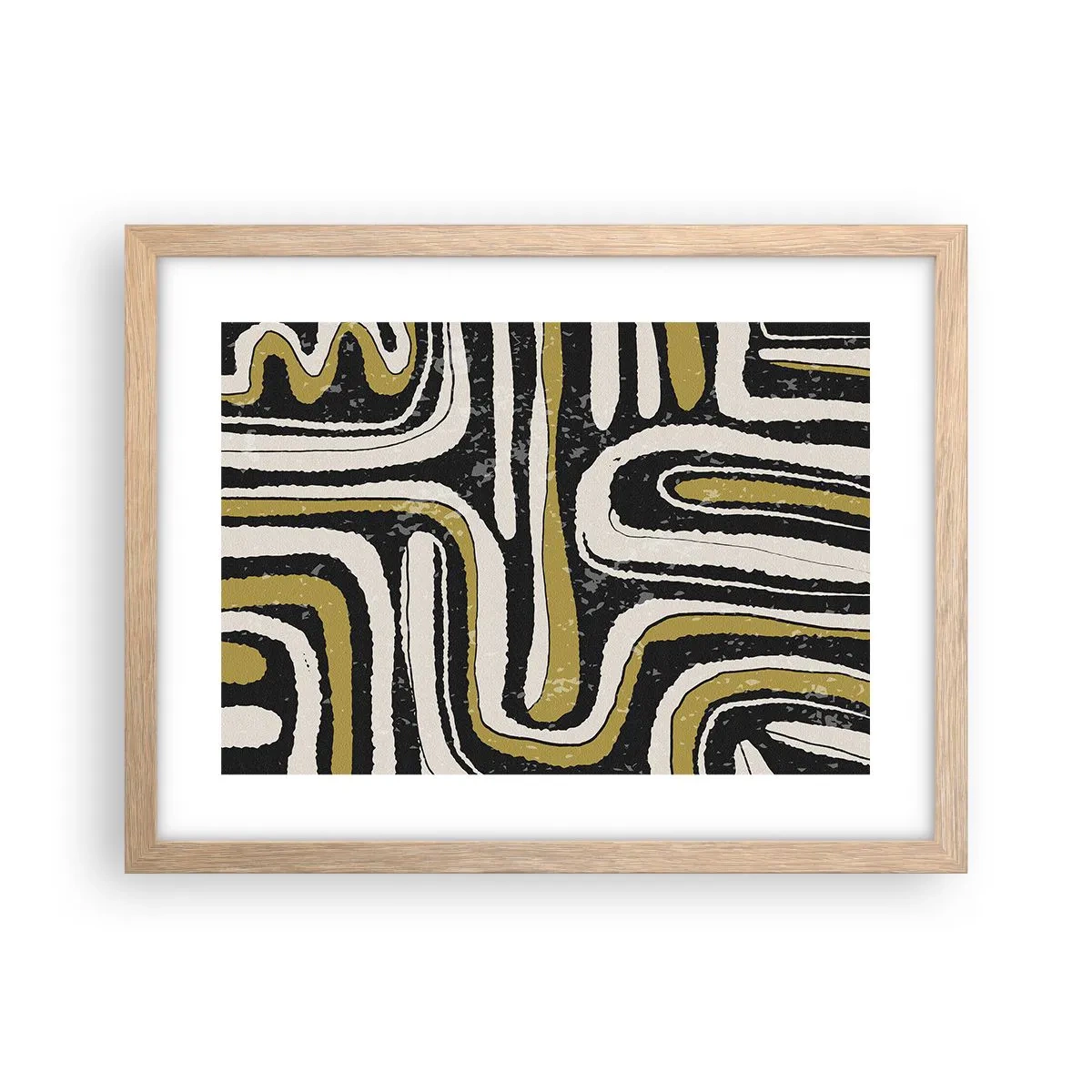 Affiche dans un chêne clair - Poster - Composition : routes et ruelles - 40x30 cm