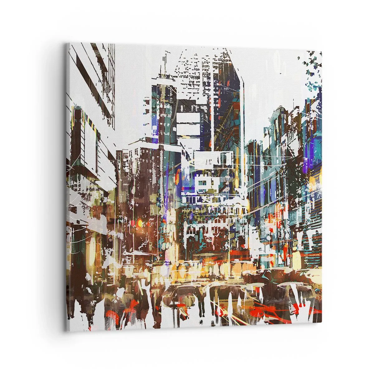 Impression sur toile - Image sur toile - Une ville chatoyante - 50x50 cm