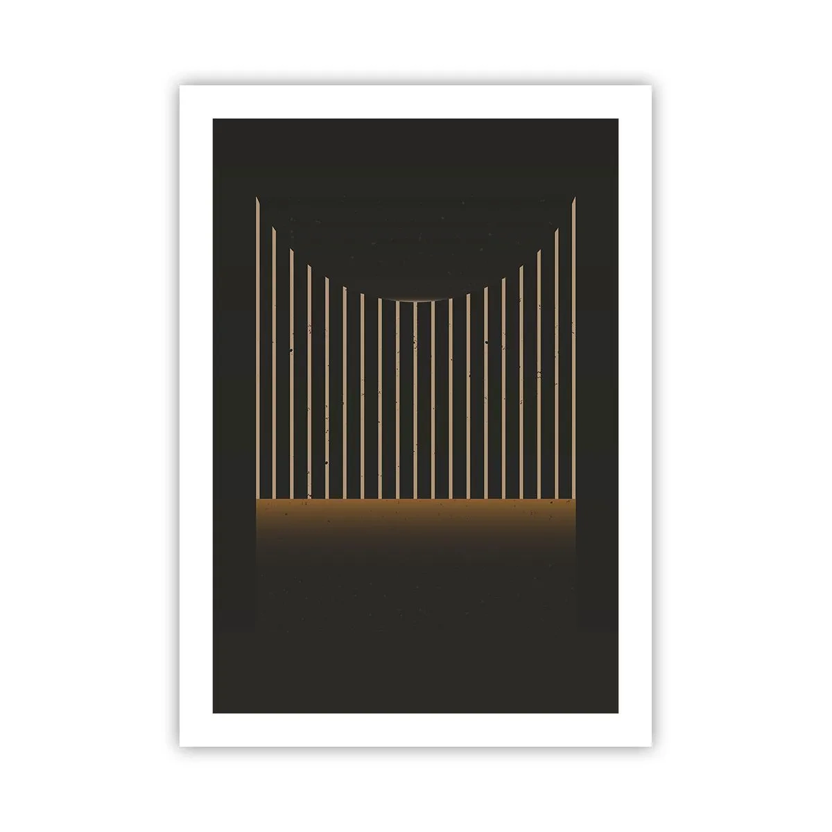 Affiche - Poster - Composition géométrique de lignes verticales dans l'obscurité - 50x70cm - Explorez les ténèbres - Décoration murale moderne pour le salon et la chambre ARTTOR