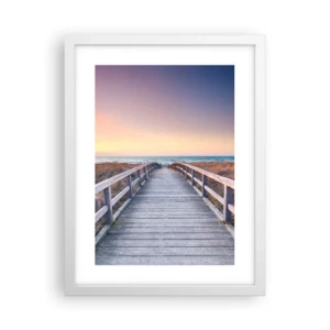 Affiche dans un cadre blanc - Poster - Aurore baltique du soir - 30x40 cm