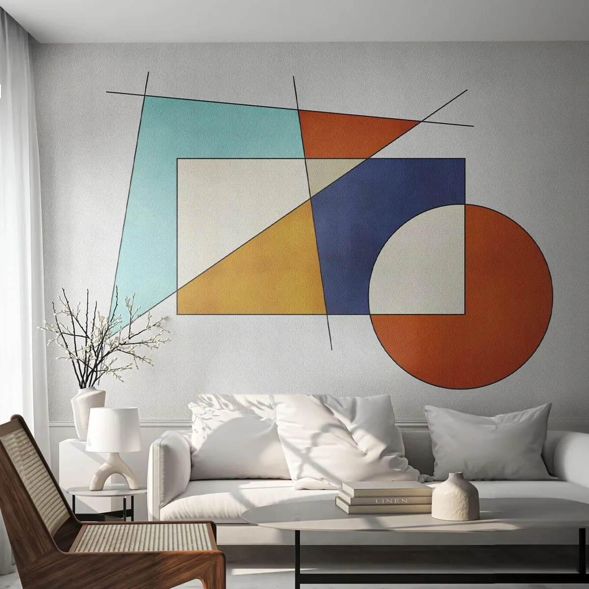 Papier Peint Photo Premium Canvas - Abstraction : plaisir moderniste - Géométrique, Moderne, Minimalisme - 250x175 cm