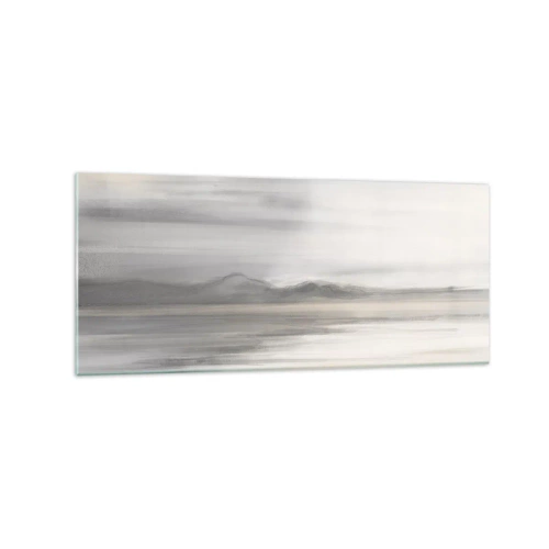 Impression sur verre - Image sur verre - Un paysage subtil aux tons gris et beige - 120x50cm - Distance réfléchie - Décoration murale moderne pour le salon et la chambre ARTTOR