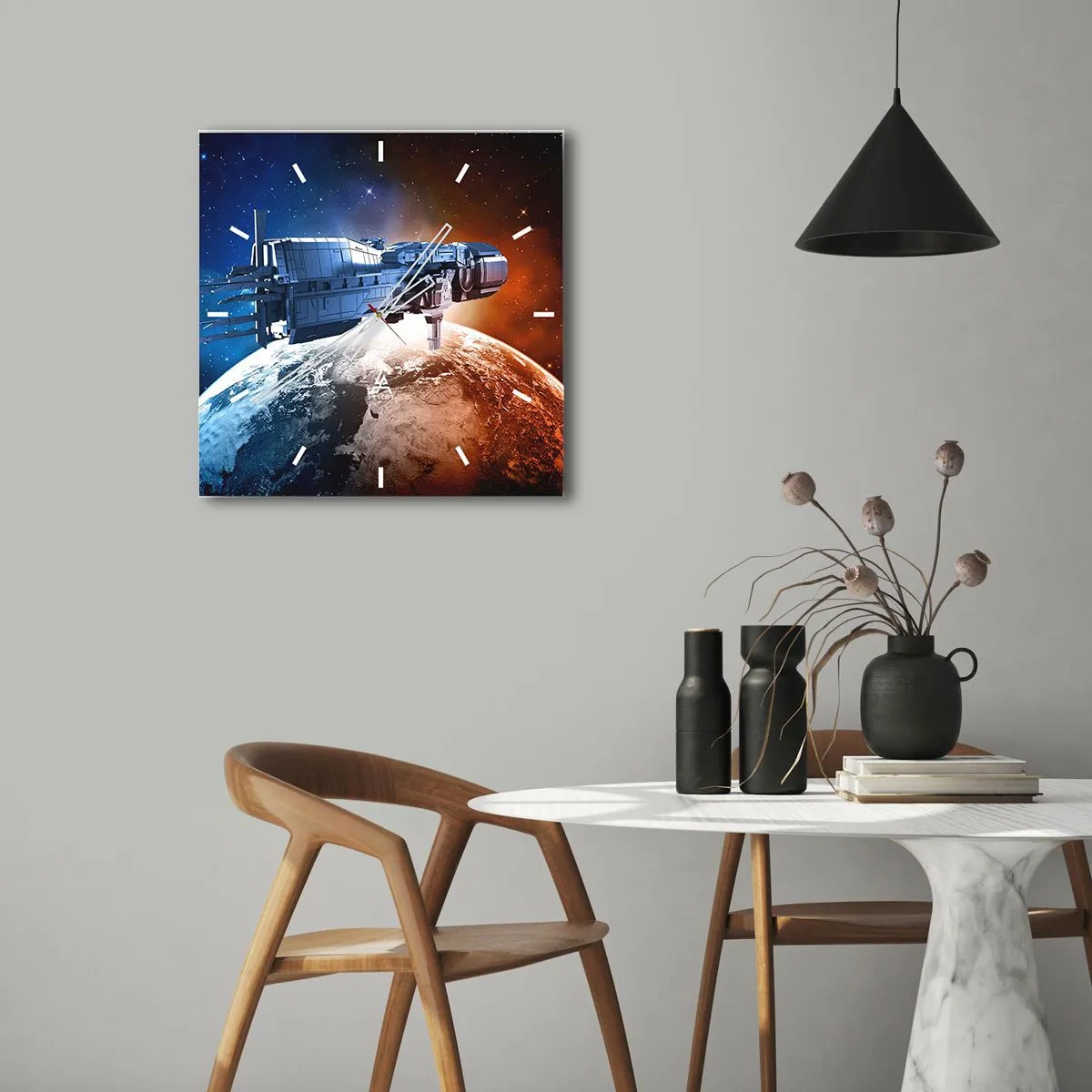 Horloge murale - Pendule murale - Un observateur attentif - 40x40 cm