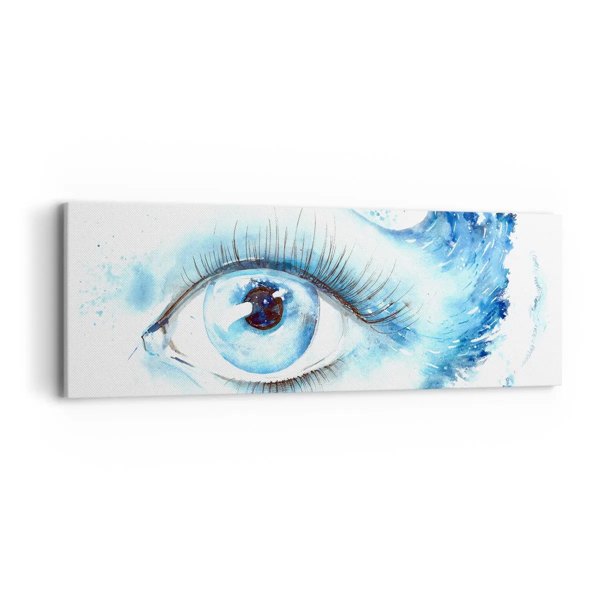 Impression sur toile - Image sur toile - Plongez-vous dans le bleu du regard - 90x30 cm